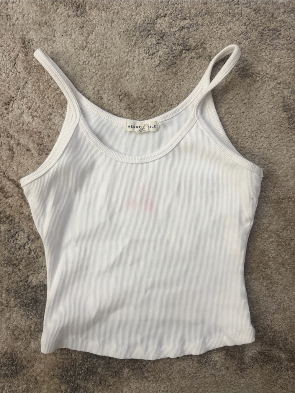 Aeropostale White Ribbed Tank